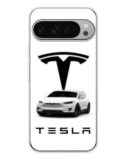 Чохол для Google Pixel 9 Pro XL з картинкою «Tesla White Style»