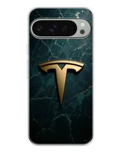 Чохол для Google Pixel 9 Pro XL з картинкою «Мармурова Tesla Gold»