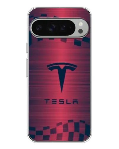 Чохол для Google Pixel 9 Pro XL з картинкою «Тесла червоний карбон»