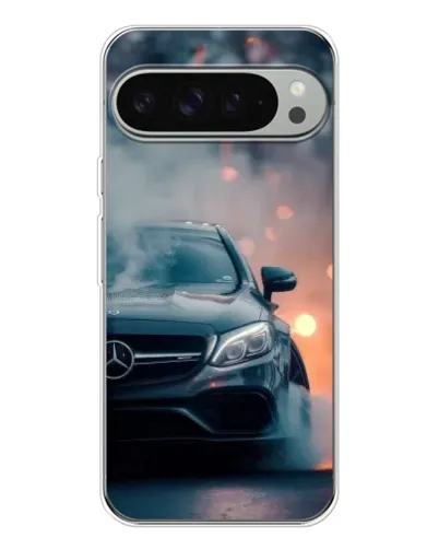 Чехол для Google Pixel 9 Pro XL с картинкой «Mercedes — ночной город»