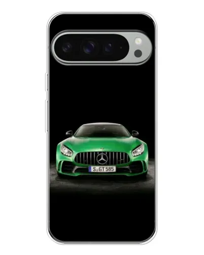 Чехол для Google Pixel 9 Pro XL с картинкой «Mercedes — неоновый лого»