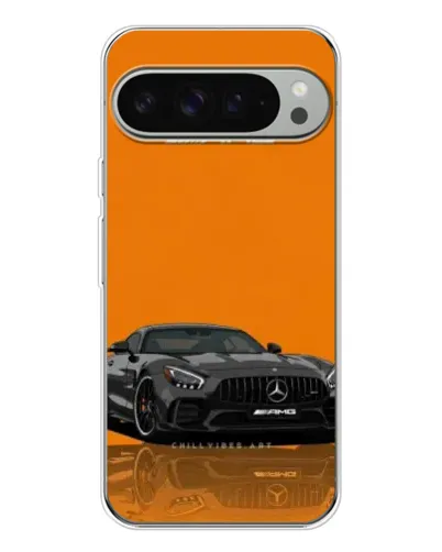 Чехол для Google Pixel 9 Pro XL с картинкой «Оранжевый Mercedes AMG»