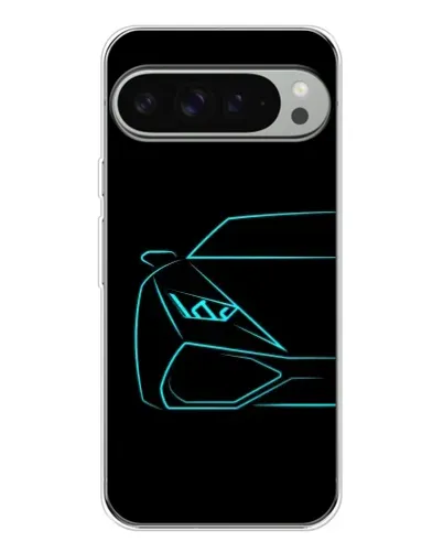 Чохол для Google Pixel 9 Pro XL з картинкою «Блакитний силует Lamborghini»