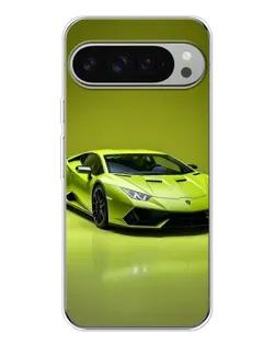 Чохол для Google Pixel 9 Pro XL з картинкою «Салатовий Lamborghini Huracan»