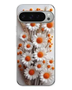Чохол для Google Pixel 9 Pro XL з картинкою «Білі сухоцвіти»