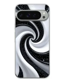 Чохол для Google Pixel 9 Pro XL з картинкою «Чорно-біла спіраль»