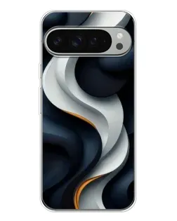 Чохол для Google Pixel 9 Pro XL з картинкою «Об'ємні чорно-білі стрічки»