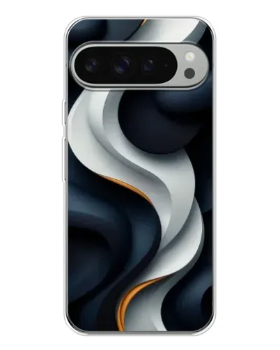 Чохол для Google Pixel 9 Pro XL з картинкою «Об'ємні чорно-білі стрічки»
