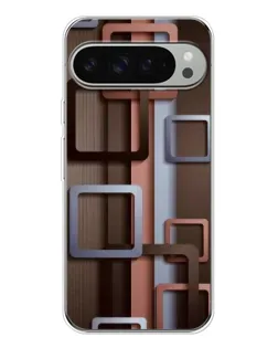 Чохол для Google Pixel 9 Pro XL з картинкою «Коричневі об'ємні квадрати»
