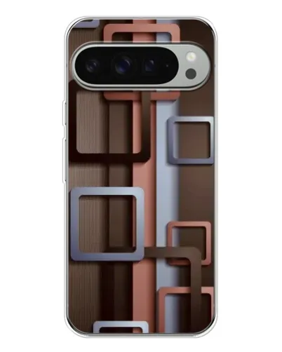 Чохол для Google Pixel 9 Pro XL з картинкою «Коричневі об'ємні квадрати»