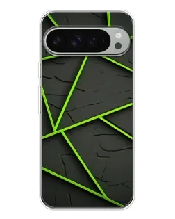 Чохол для Google Pixel 9 Pro XL з картинкою «Зелені геометричні лінії»