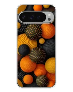 Чохол для Google Pixel 9 Pro XL з картинкою «Об'ємні помаранчеві сфери»