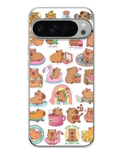Чехол для Google Pixel 9 Pro XL с картинкой «Капибары набор»