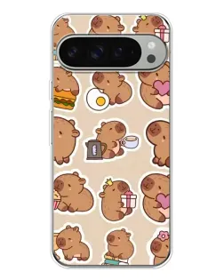Чехол для Google Pixel 9 Pro XL с картинкой «Капибары паттерн»