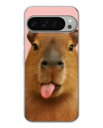Чехол для Google Pixel 9 Pro XL с картинкой «Капибара с языком»