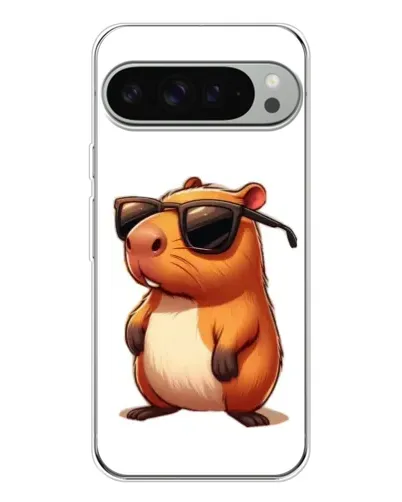 Чехол для Google Pixel 9 Pro XL с картинкой «Капибара в очках»