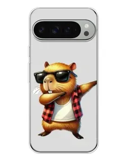 Чехол для Google Pixel 9 Pro XL с картинкой «Капибара рэпер даб»