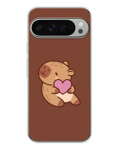Чехол для Google Pixel 9 Pro XL с картинкой «Капибара с сердцем»