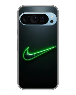 Чехол для Google Pixel 9 Pro с картинкой «Неоновый контур Nike»