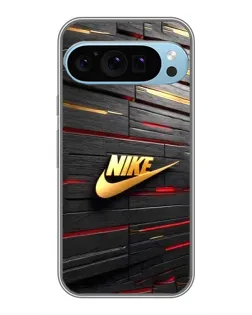 Чохол для Google Pixel 9 Pro з картинкою «Золотий Nike на металі»