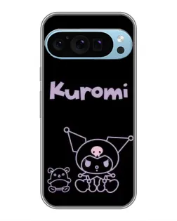 Чехол для Google Pixel 9 Pro с картинкой «Kuromi — черный минимализм»