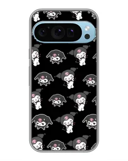 Чохол для Google Pixel 9 Pro з картинкою «Чорний паттерн Kuromi»
