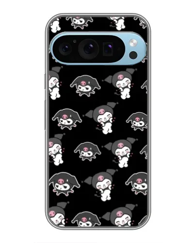 Чохол для Google Pixel 9 Pro з картинкою «Чорний паттерн Kuromi»