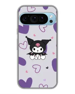 Чохол для Google Pixel 9 Pro з картинкою «Kuromi та лавандові серця»