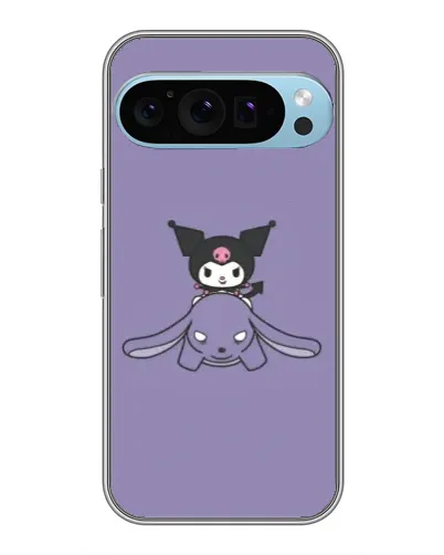 Чохол для Google Pixel 9 Pro з картинкою «Kuromi на ліловому фоні»