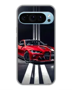 Чохол для Google Pixel 9 Pro з картинкою «Червона BMW на дорозі»