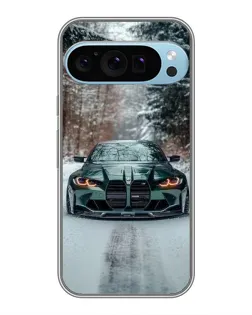 Чохол для Google Pixel 9 Pro з картинкою «BMW у зимовому лісі»