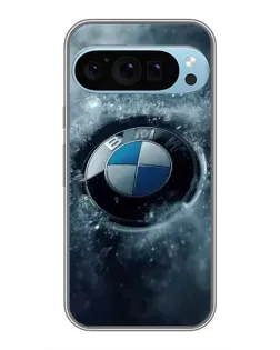 Чехол для Google Pixel 9 Pro с картинкой «Логотип BMW — лед»