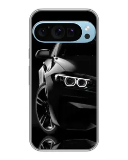 Чехол для Google Pixel 9 Pro с картинкой «Черная BMW — профиль»