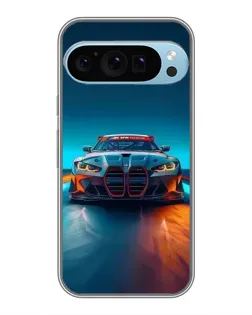Чехол для Google Pixel 9 Pro с картинкой «BMW — огни неона»
