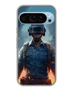 Чехол для Google Pixel 9 Pro с картинкой «PUBG — реалистичный герой»