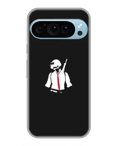 Чехол для Google Pixel 9 Pro с картинкой «PUBG — силуэт воина»