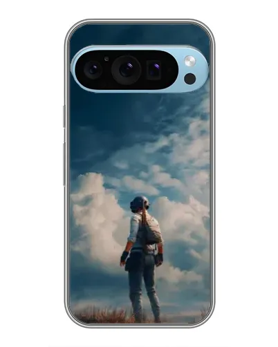 Чехол для Google Pixel 9 Pro с картинкой «Герой PUBG на скале»