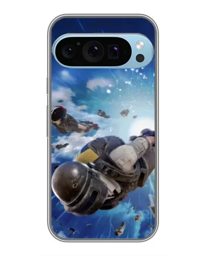 Чехол для Google Pixel 9 Pro с картинкой «Десант PUBG — прыжок»