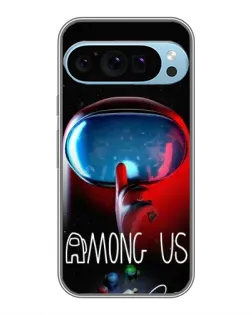 Чохол для Google Pixel 9 Pro з картинкою «Червоний імпостер — макро»