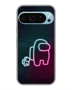 Чохол для Google Pixel 9 Pro з картинкою «Among Us неон-арт»