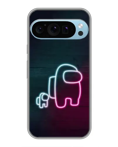 Чохол для Google Pixel 9 Pro з картинкою «Among Us неон-арт»