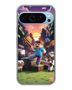 Чехол для Google Pixel 9 Pro с картинкой «Стив на ферме»