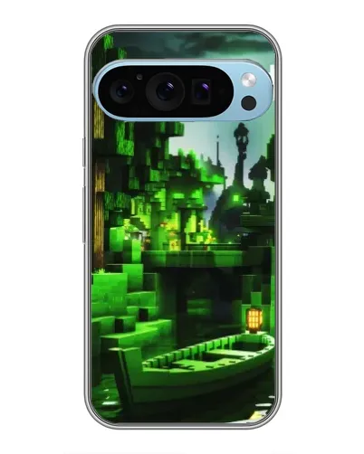 Чохол для Google Pixel 9 Pro з картинкою «Minecraft лісовий пейзаж»