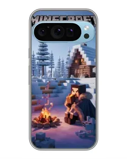 Чохол для Google Pixel 9 Pro з картинкою «Зимовий Minecraft»