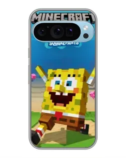 Чехол для Google Pixel 9 Pro с картинкой «Губка Боб Minecraft»
