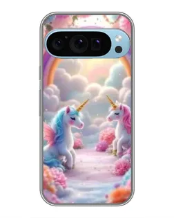 Чохол для Google Pixel 9 Pro з картинкою «Веселка і єдинороги»