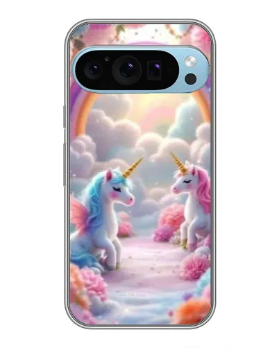 Чохол для Google Pixel 9 Pro з картинкою «Веселка і єдинороги»