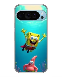 Чехол для Google Pixel 9 Pro с картинкой «Спанч Боб под водой»