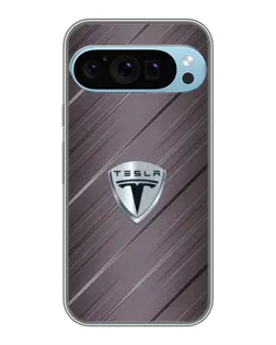 Чохол для Google Pixel 9 Pro з картинкою «Металева текстура Tesla»