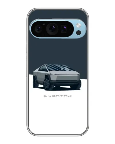 Чохол для Google Pixel 9 Pro з картинкою «Сріблястий Cybertruck Tesla»